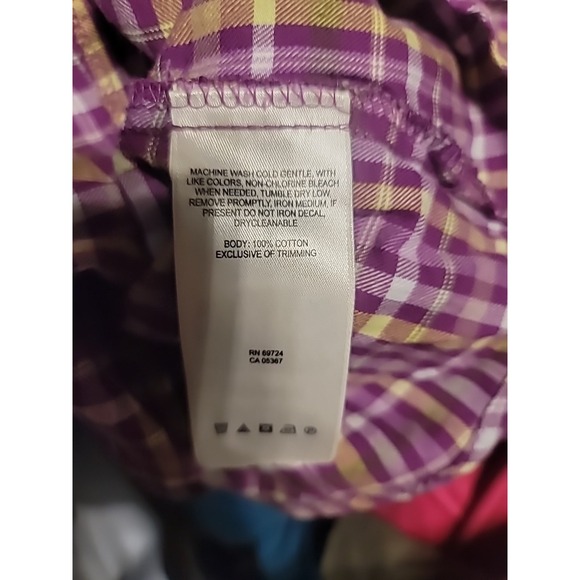 Columbia Womens Sz Small Pearl Snap Top Western Blouse Long Sleeve Plaid Flannel - Picture 6 of 6